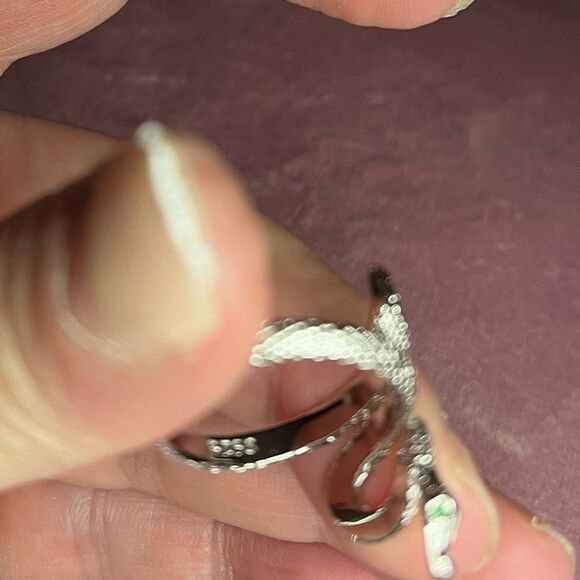 The Green Eyed Serpent Ring in 925 silver - Picture 4 of 14